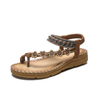 Sandales compensées bohème ethnique pour femme confortables