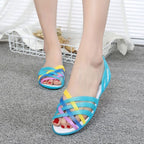 Chaussures femme, chaussures de gelée, sandales d'été, chaussures plates décontractées