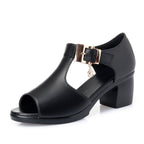 Chaussures Mère Talons Épais Boucle Sandales Femme