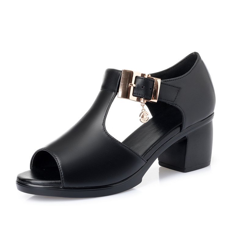 Chaussures Mère Talons Épais Boucle Sandales Femme