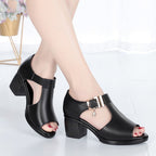 Chaussures Mère Talons Épais Boucle Sandales Femme