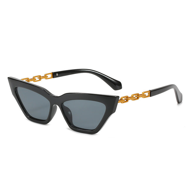 Nouvelles lunettes de soleil œil-de-chat, tendance européenne et américaine, marque Off The Same, lunettes de soleil avec chaîne peinte pour femme Main Image