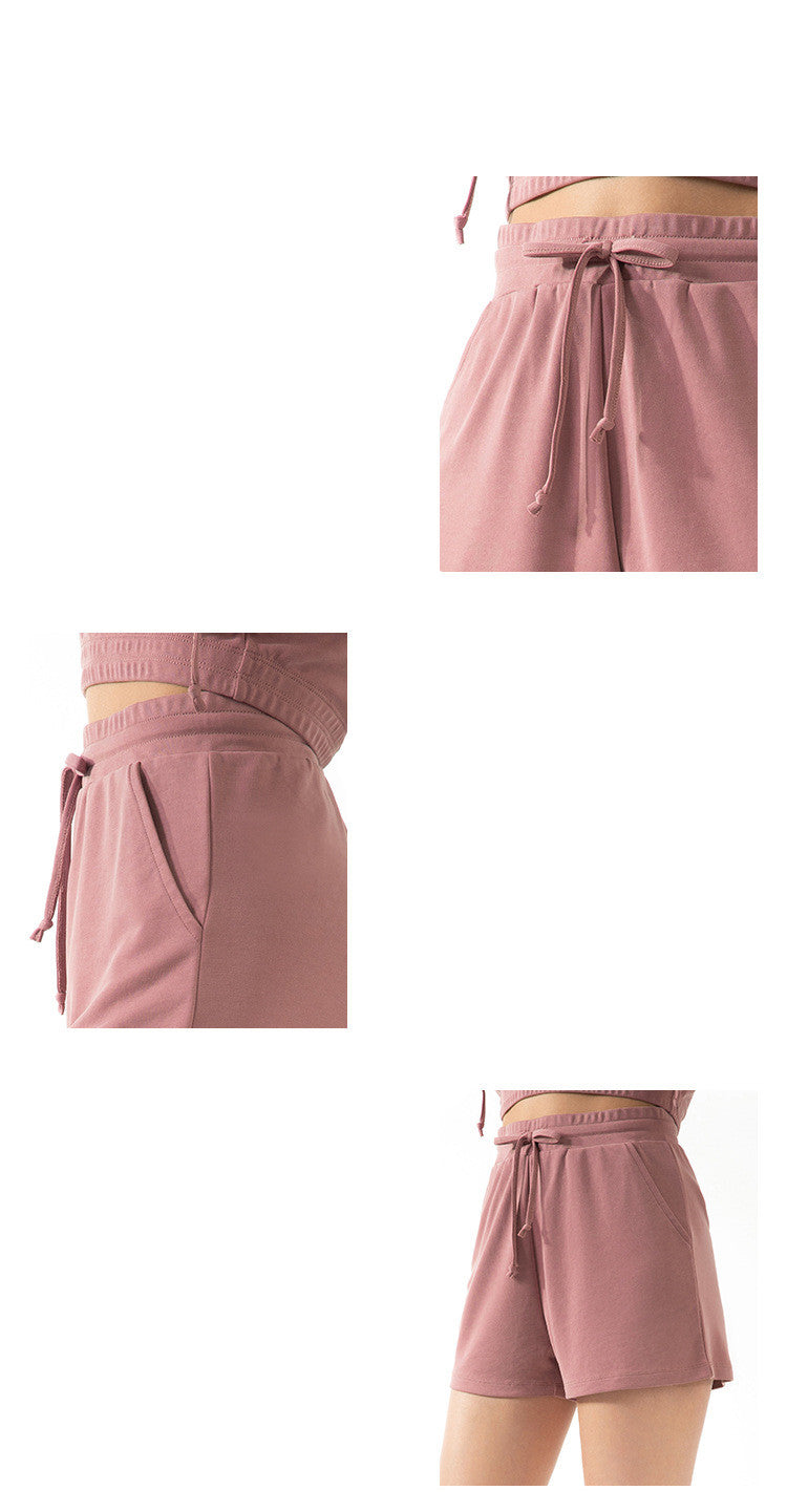 Short ample en dentelle pour femme, short de yoga décontracté, idéal pour la course, le sport et le fitness.