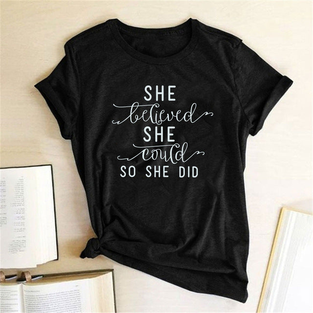 T-shirt ample pour femme à imprimé lettre, t-shirt drôle à manches courtes, hauts esthétiques Hover Image