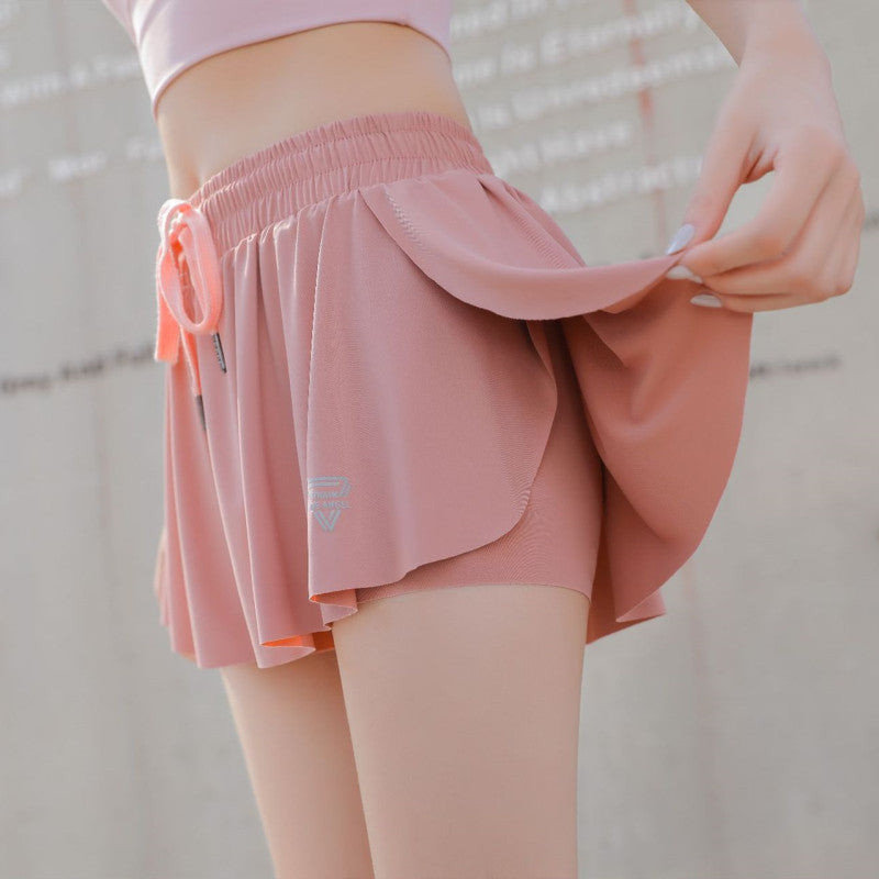 Short de sport femme, nouveau, anti-éblouissement, fausse jupe
