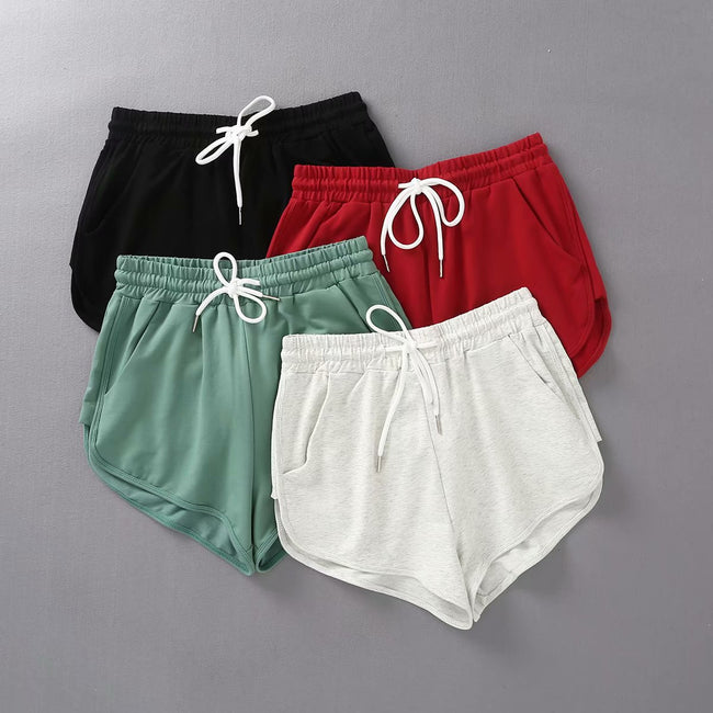 Shorts de sport décontractés pour femme, nouvelle mode d'été, couleur bonbon, cordon de serrage, taille élastique, pour la plage ou la course à pied Main Image