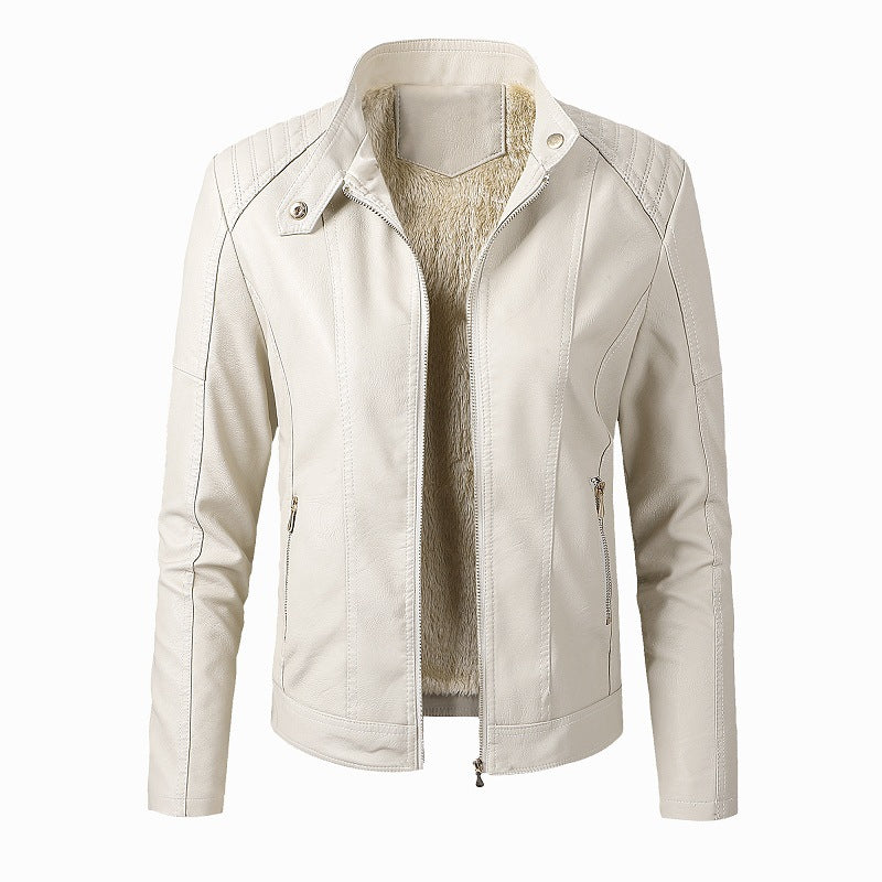 Nouveaux Blousons en Cuir pour Femme Plus Vestes en Velours Mode Vestes en Cuir PU pour Dames