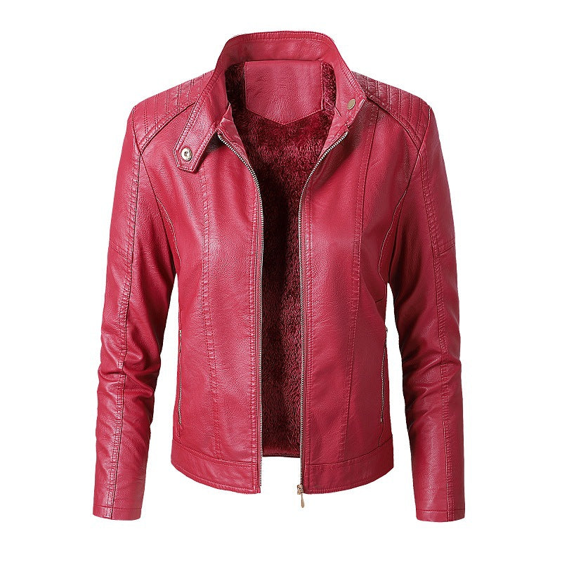 Nouveaux Blousons en Cuir pour Femme Plus Vestes en Velours Mode Vestes en Cuir PU pour Dames