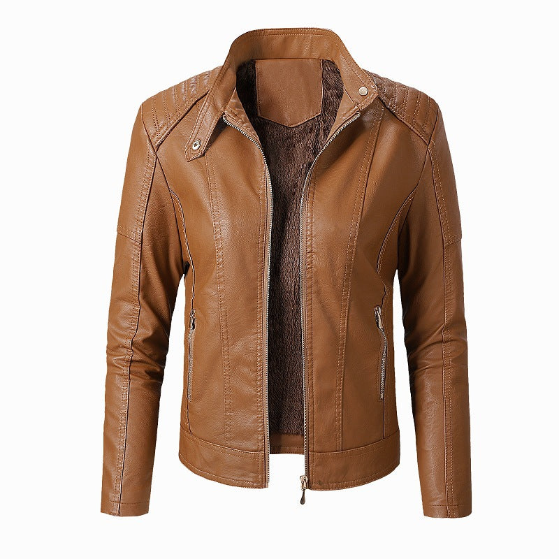 Nouveaux Blousons en Cuir pour Femme Plus Vestes en Velours Mode Vestes en Cuir PU pour Dames