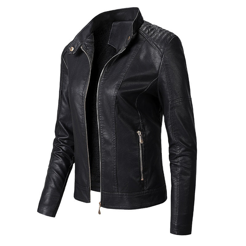 Nouveaux Blousons en Cuir pour Femme Plus Vestes en Velours Mode Vestes en Cuir PU pour Dames