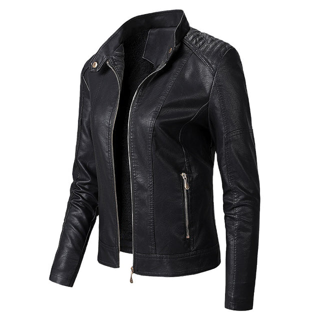 Nouveaux Blousons en Cuir pour Femme Plus Vestes en Velours Mode Vestes en Cuir PU pour Dames Main Image