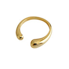 Bagues ajustables à ouverture géométrique carrée pour femmes, plaquées laiton et or.