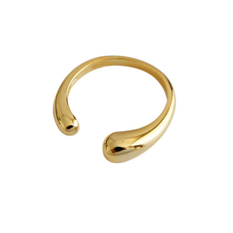 Bagues ajustables à ouverture géométrique carrée pour femmes, plaquées laiton et or.
