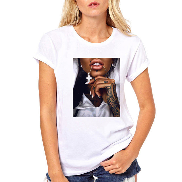 Fixsys T-shirt imprimé col rond pour femme - Été Main Image