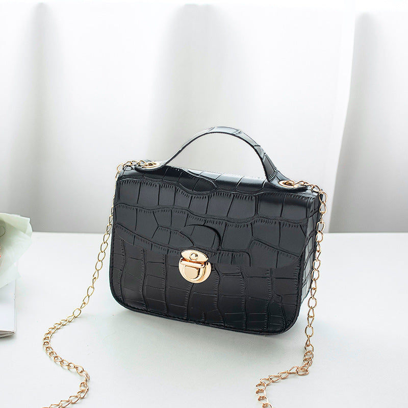 Sac bandoulière petit format pour femme, motif classique, sac à main léger avec chaîne, pochette de messager