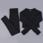 Ensemble de yoga sans coutures Vêtements de sport Tenue de gymnastique Tenue d'entraînement