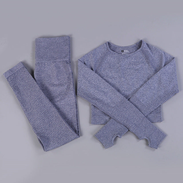 Ensemble de yoga sans coutures Vêtements de sport Tenue de gymnastique Tenue d'entraînement