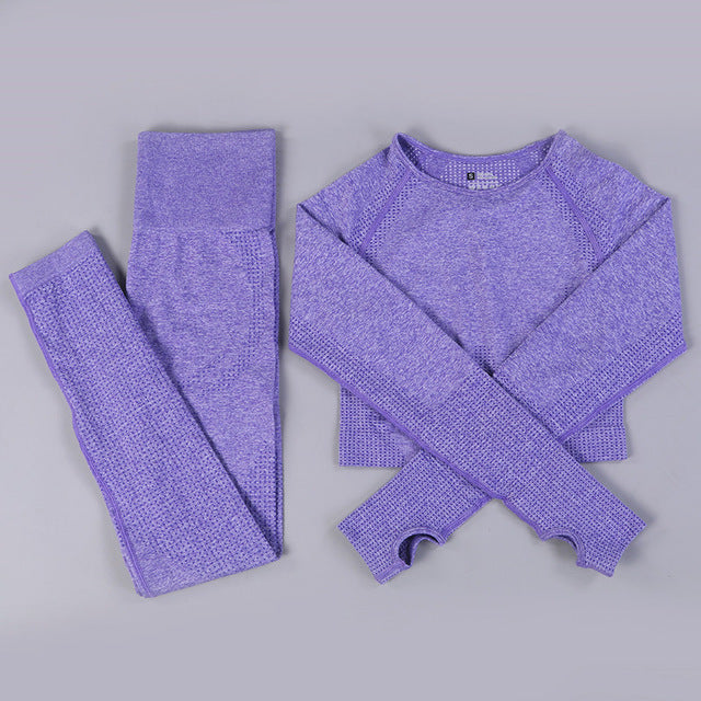 Ensemble de yoga sans coutures Vêtements de sport Tenue de gymnastique Tenue d'entraînement