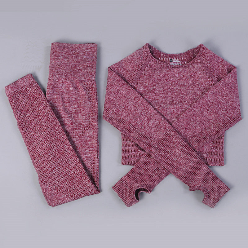 Ensemble de yoga sans coutures Vêtements de sport Tenue de gymnastique Tenue d'entraînement