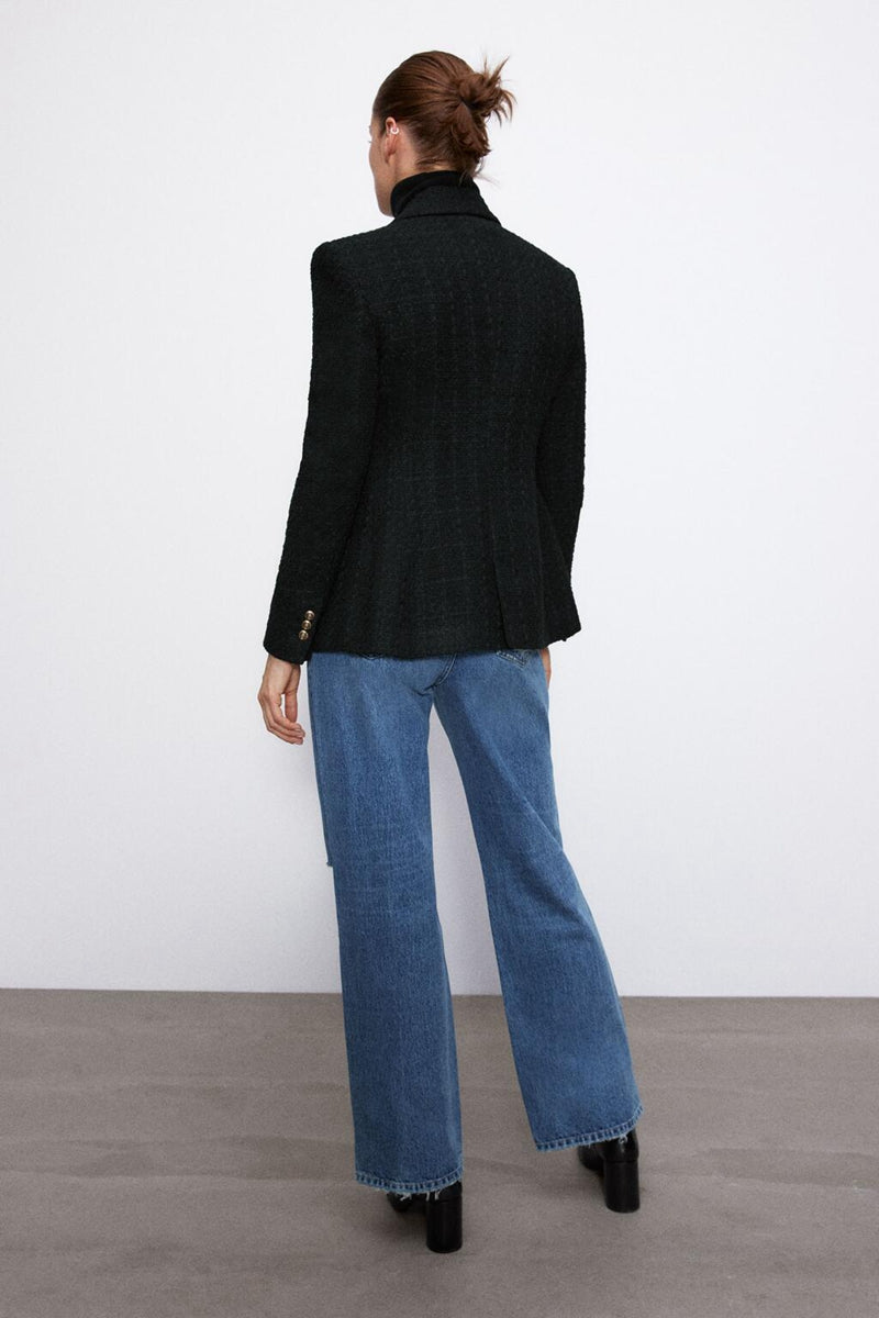 Blazer ajusté texturé automne pour femme