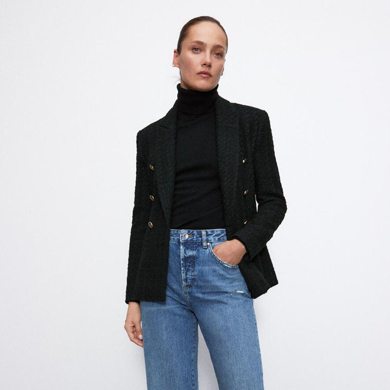 Blazer ajusté texturé automne pour femme