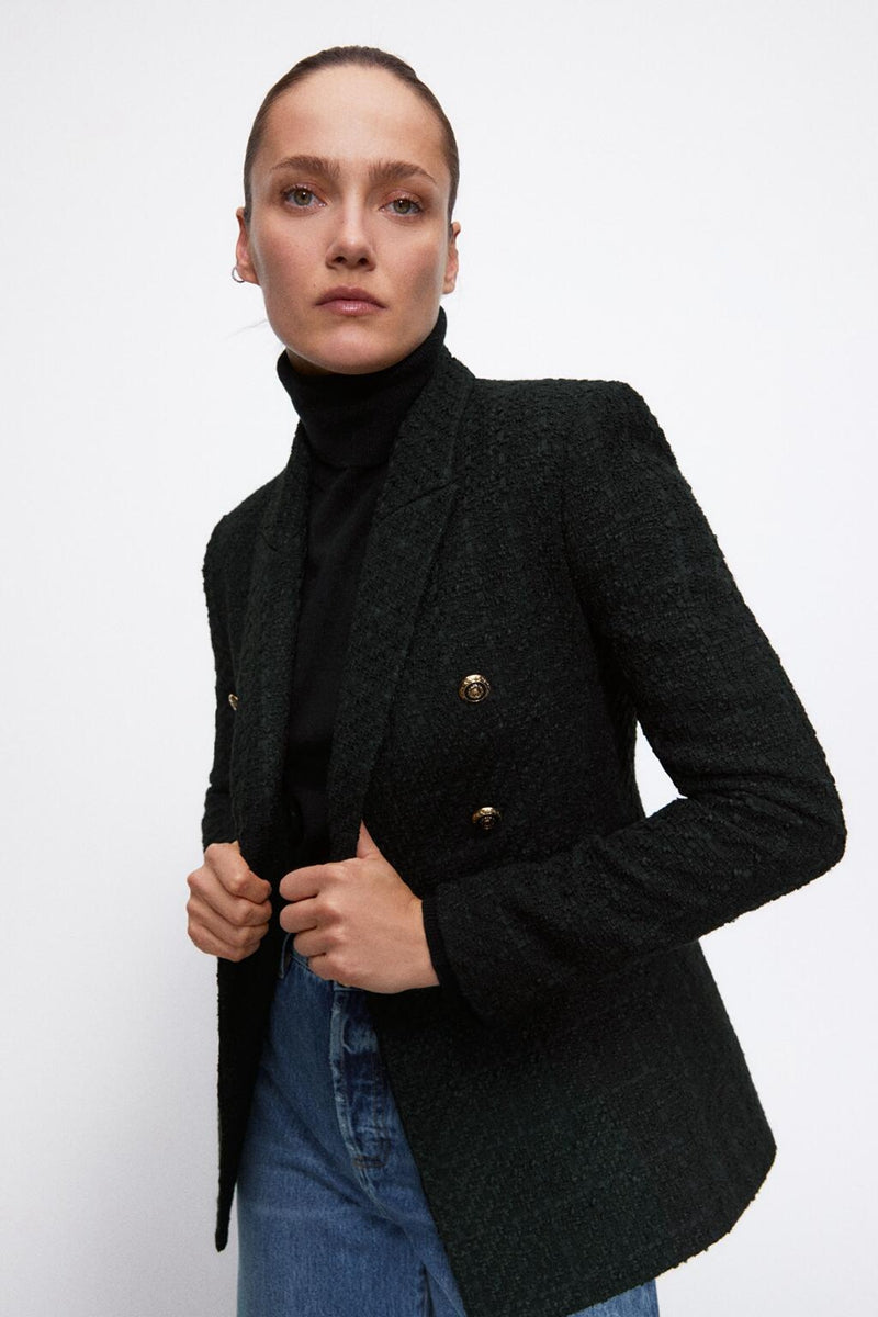 Blazer ajusté texturé automne pour femme