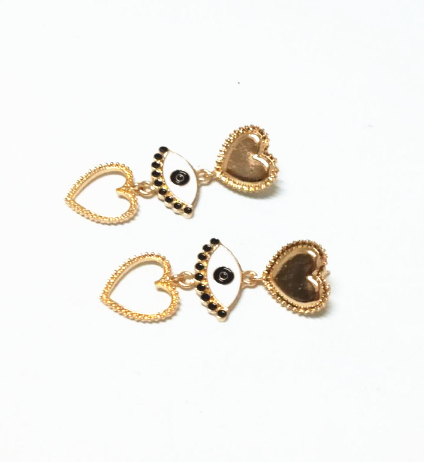 Boucles d'oreilles créatives œil bijoux, style punk, boucles d'oreilles cœur pour femme