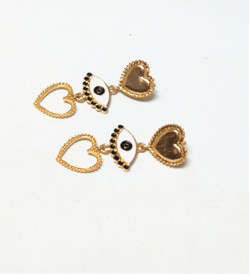 Boucles d'oreilles créatives œil bijoux, style punk, boucles d'oreilles cœur pour femme