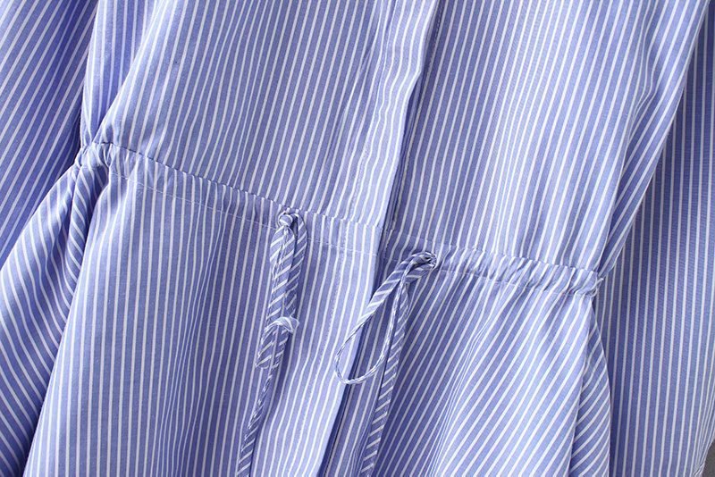 Nouvelle chemise rayée pour femme avec cordon de serrage à la taille