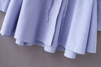 Nouvelle chemise rayée pour femme avec cordon de serrage à la taille