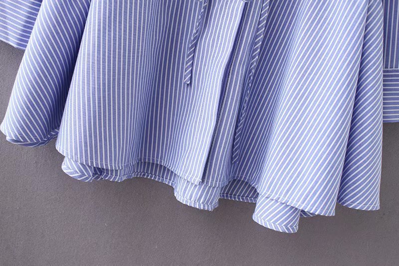 Nouvelle chemise rayée pour femme avec cordon de serrage à la taille