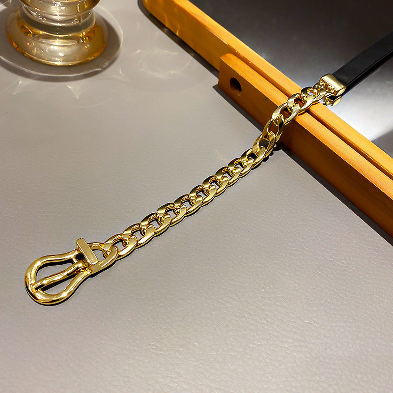 Colliers ras du cou FYUAN pour femmes, chaîne dorée courte, en cuir noir, avec bouton, bijoux tendance