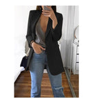 Blazer cardigan fin à revers élégant