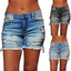 Nouveau style déchiré frangé haute extensibilité shorts en jean pour femmes