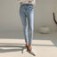 Jean skinny femme, nouvelle collection printemps, taille haute, coupe crayon ajustée