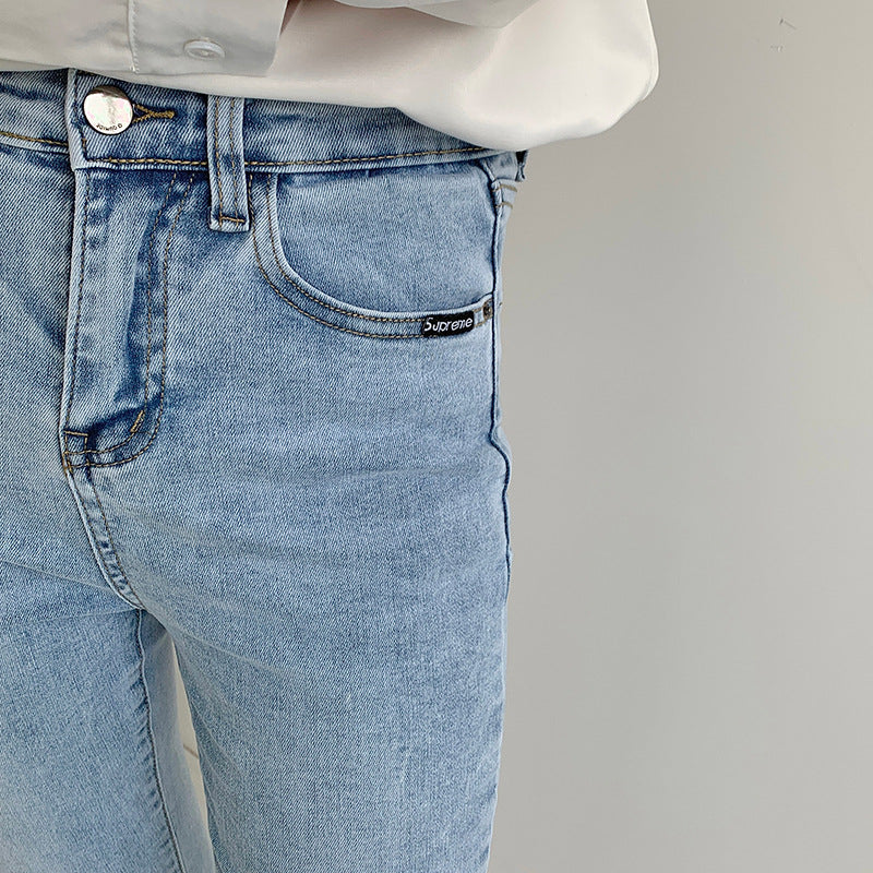 Jean skinny femme, nouvelle collection printemps, taille haute, coupe crayon ajustée