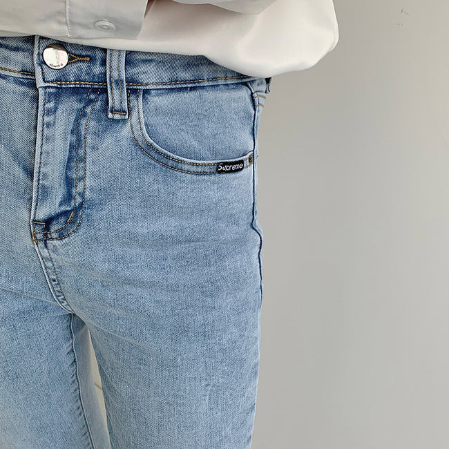 Jean skinny femme, nouvelle collection printemps, taille haute, coupe crayon ajustée Main Image