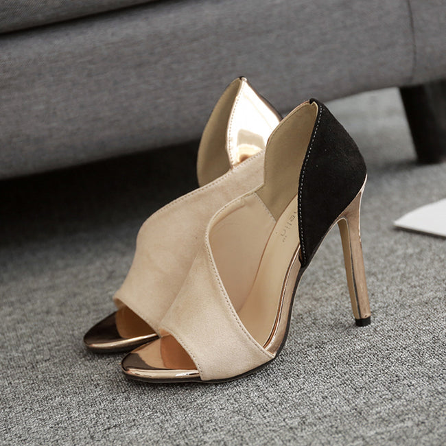 Fish mouth sandals women's stiletto heels Hover Image