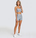 Knitted Sexy Sports Tank Top Shorts Yoga Wear Bra Fitness Suit Women
