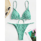 Ensemble bikini sexy noué tie-dye