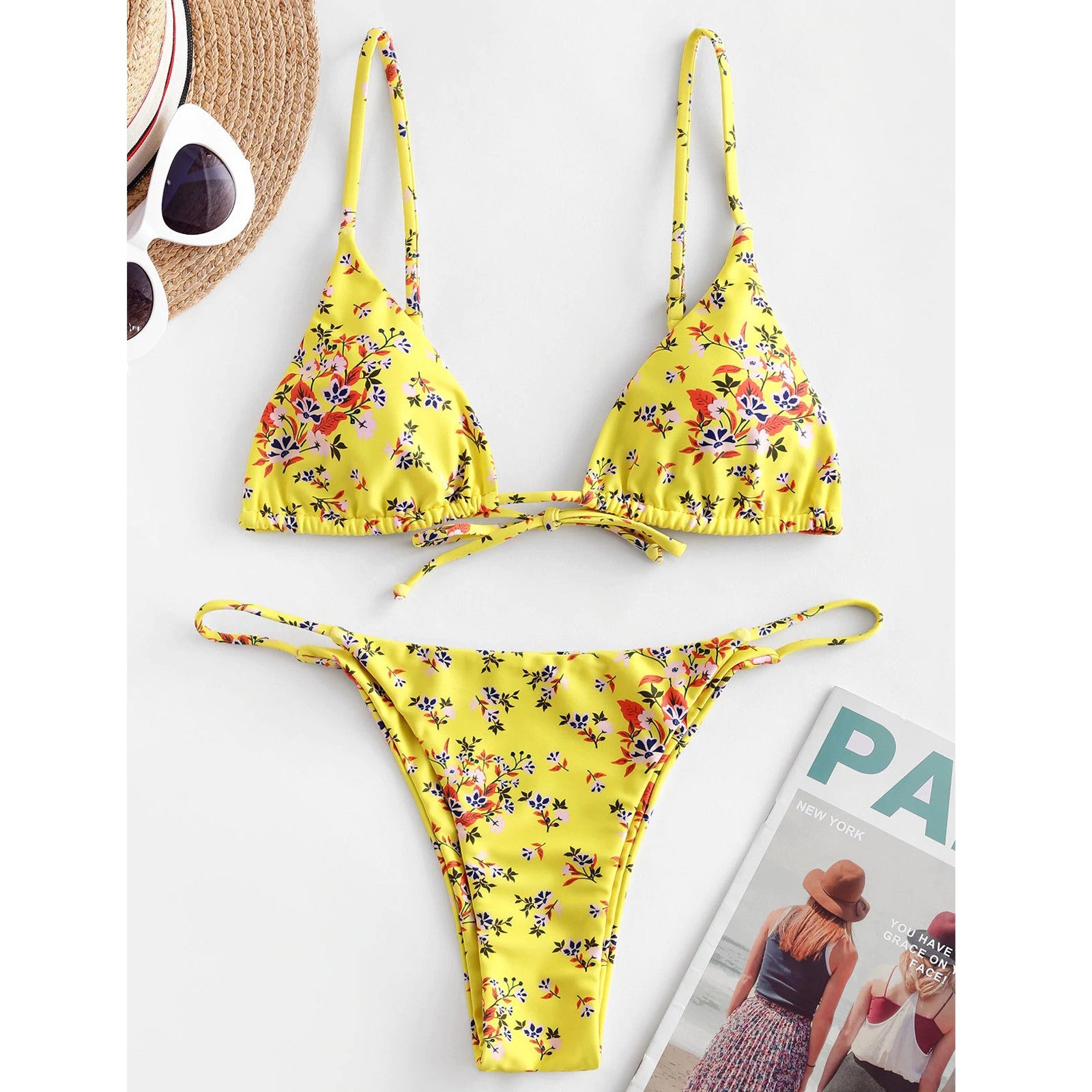 Ensemble bikini sexy noué tie-dye