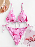 Ensemble bikini sexy noué tie-dye