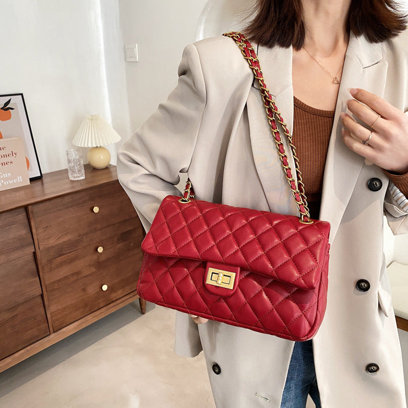 Nouveau sac à bandoulière de luxe en losanges pour femme Élégant Noir