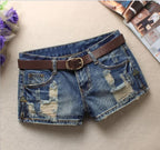 Shorts en jean pour femme, mini-rivets, taille basse