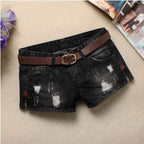 Shorts en jean pour femme, mini-rivets, taille basse