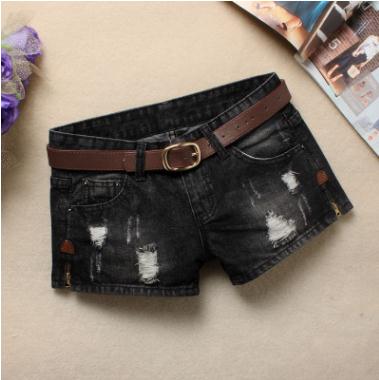 Shorts en jean pour femme, mini-rivets, taille basse