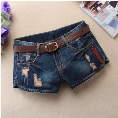 Shorts en jean pour femme, mini-rivets, taille basse
