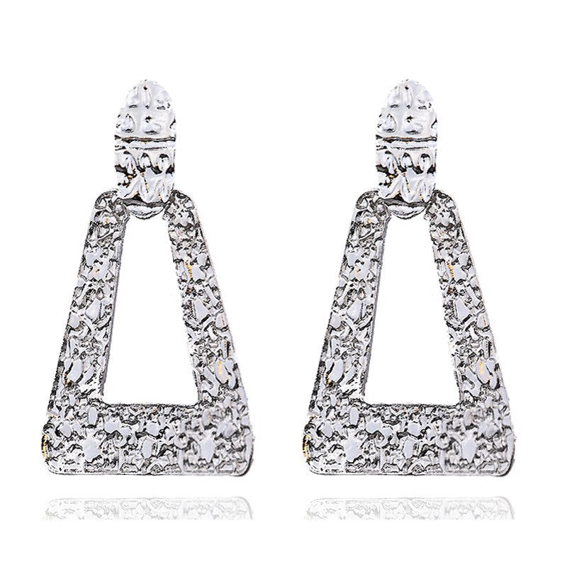 Grandes boucles d'oreilles vintage pour femmes, or, argent, noir, géométriques, style affirmé, pendantes, bijoux de mode