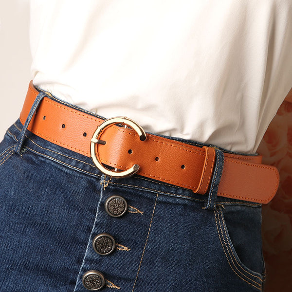 Ceinture pour femmes, boucle ardillon en alliage, boucle en forme de C