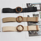 Ceinture tissée à boucle ronde avec corde en cire bohème